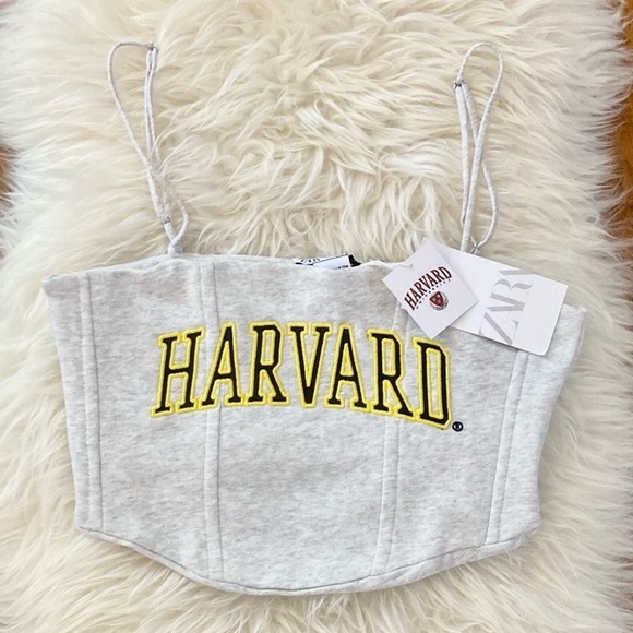Zara Tops - Zara x Harvard Corset Seamed Crop Top